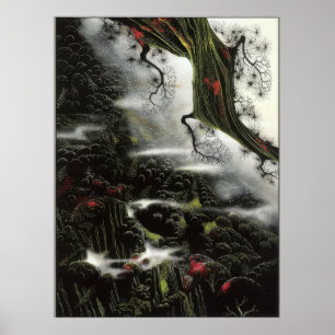 Affiche Eyvind Earle -  Lambeaux de brouillard et branche 