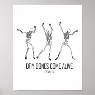 Affiche Ezekiel 37 Os Sèches Venez Vivants Danser Skeleton