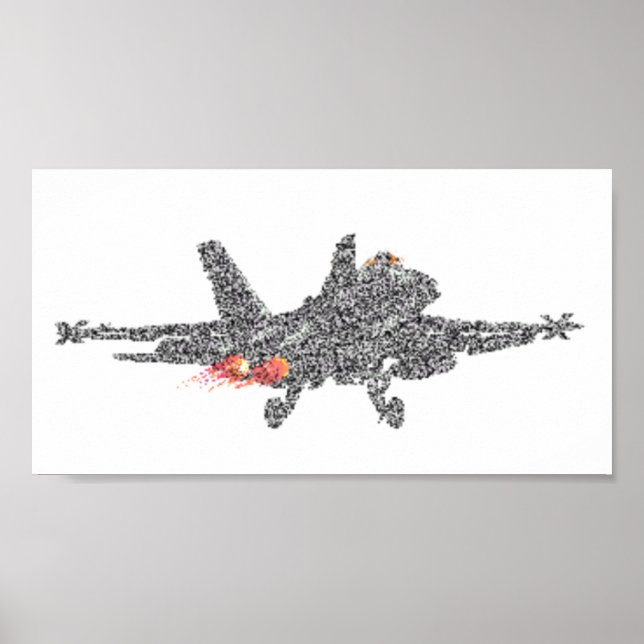 Affiche F18 Hornet Fighter Jet - Static (Devant)
