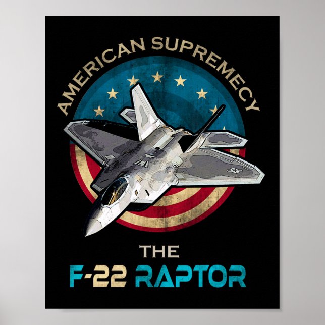 Affiche F22 Raptor American Patriotic Fighter Jet 4ème De  (Devant)