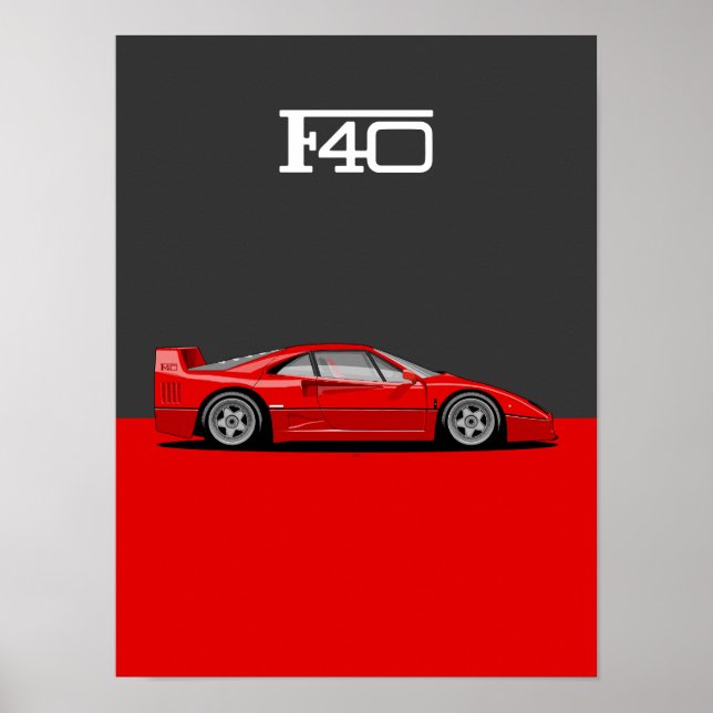 Affiche F40 Classic holy trinity car (Devant)