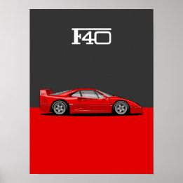 Affiche F40 Voiture classique de la sainte trinité