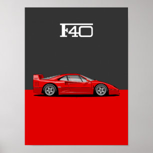 Affiche F40 Voiture classique de la sainte trinité