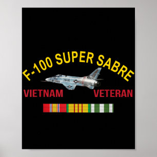 Affiche F-100 nord-américain Super Saber Vietnam Vétérinai
