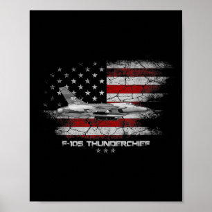 Affiche F-105 Thunderchief Fighter Jet Pilote Vétérinaire