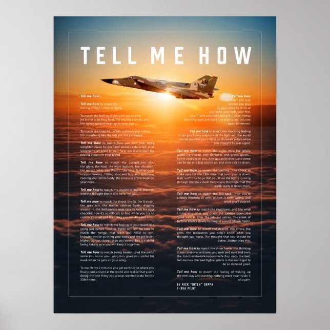 Affiche F-111F avec Tell Me How ode au vol (Devant)
