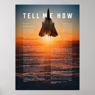 Affiche F-14 avec Tell Me How ode aux pilotes militaires