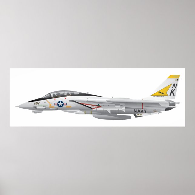 Affiche F-14 Tomcat Military Fighter Jet VF-21 (Devant)