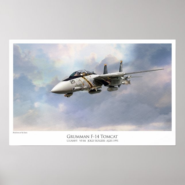 AFFICHE F-14A TOMCAT VF-84 JOLLYS ROGERS (Devant)