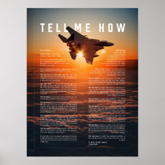 Affiche F-15E avec Tell Me How ode aux pilotes militaires