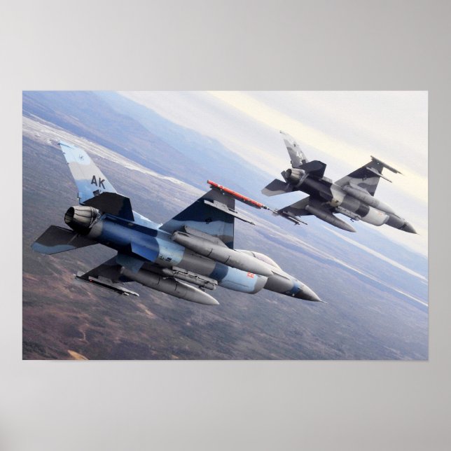 Affiche F-16 Aéronefs de Faucon de combat (Devant)