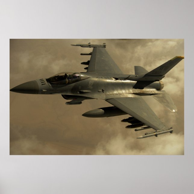 Affiche F-16 Aéronefs de Faucon de combat (Devant)