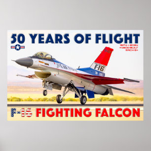 AFFICHE F-16 COMBATTRE FALCON - 50 ANS !