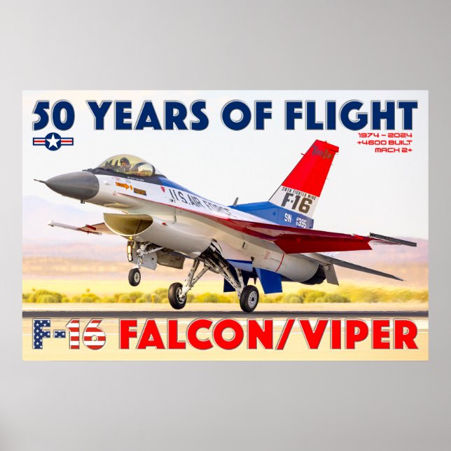 AFFICHE F-16 FALCON/VIPER - 50 ANS ! (Devant)