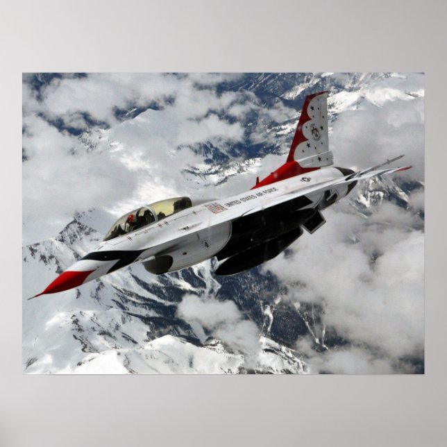 Affiche F-16 Faucon de combat Thunderbird (Devant)