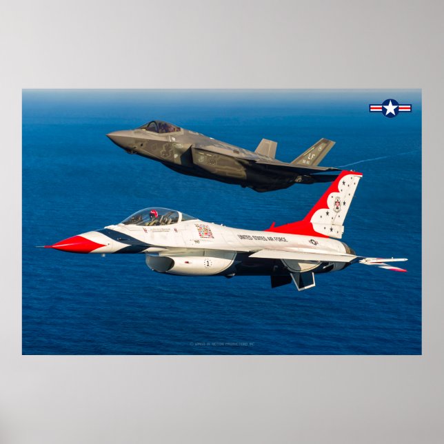 AFFICHE F-16C FALCON ET F-35A LIGHTNING II (Devant)