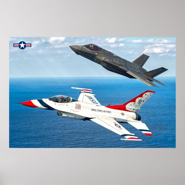 AFFICHE F-16C FALCON ET F-35A LIGHTNING II (Devant)