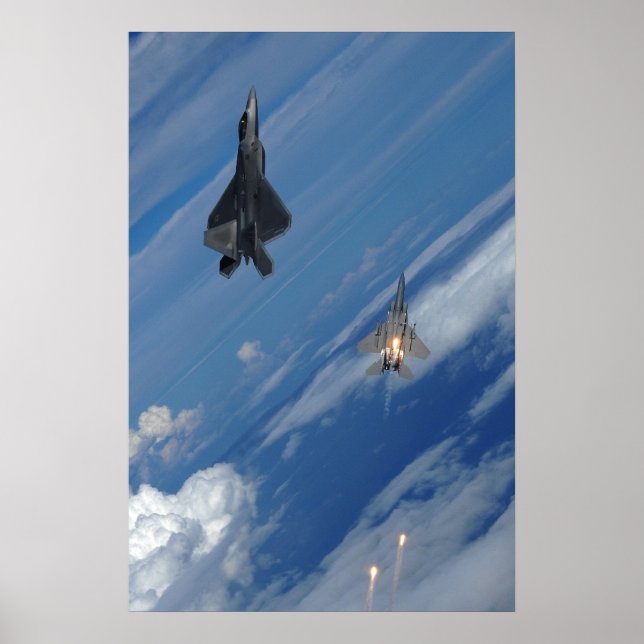 Affiche F-22 Raptor et F-15 Eagle (Devant)
