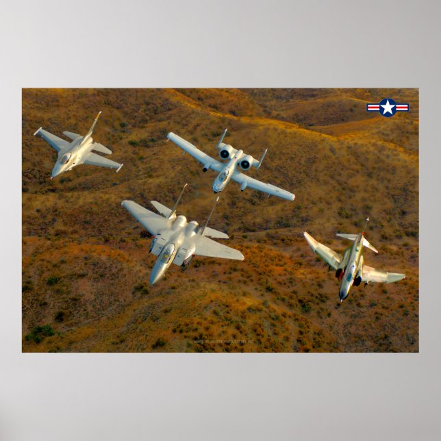 Affiche F-4, F-16, F-15 et A-10 (Devant)