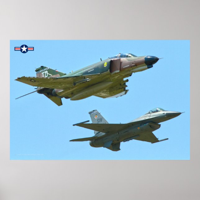 Affiche F-4 PHANTOM et F-16 FALCON DE COMBAT (Devant)