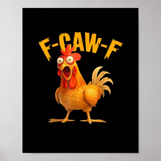 Affiche F-Caw-F Chicken Classic Retro Style (Devant)