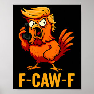 Affiche F-caw-f Citation de drôlerie de poulet drôle Coq M