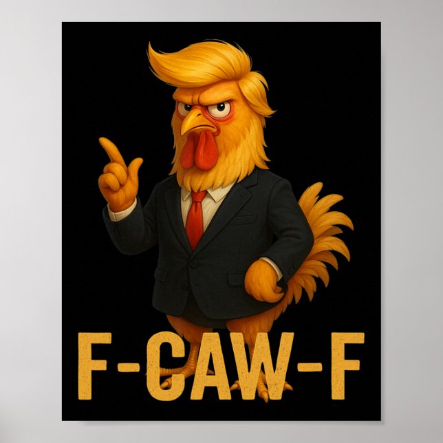 Affiche F-caw-f Citation de l'humour de poulet drôle Mème  (Devant)