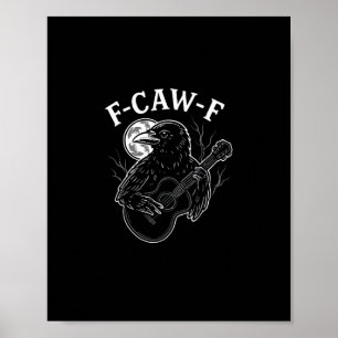 Affiche F Caw F Corbeau à la guitare Halloween Style Vinta