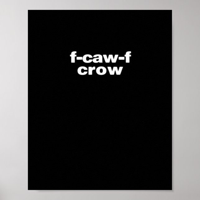 Affiche F-Caw-F Corbeau Drôle Corbeau Rétro Classique (Devant)