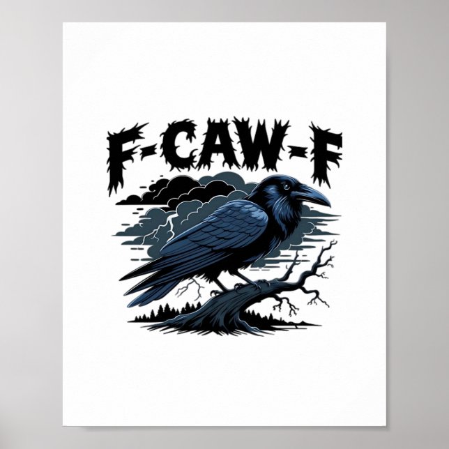 Affiche F-Caw-F Corbeau Essentiel Rétro Classique (Devant)