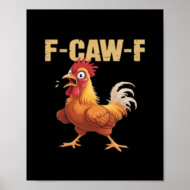 Affiche F-Caw-F Corbeau Humour Gothique Drôle (Devant)
