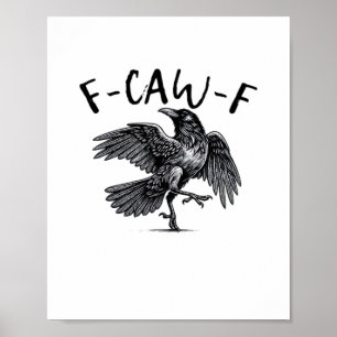 Affiche F Caw F Corbeau Style Rétro Classique