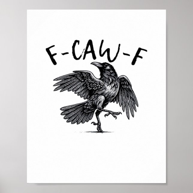 Affiche F Caw F Corbeau Style Rétro Classique (Devant)