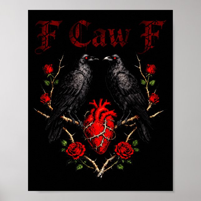 Affiche F Caw F Crow Heart Funny Anti Valentine Day Single (Devant)