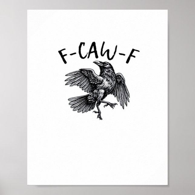 Affiche F Caw F Funny Crow Vintage Graphic (Devant)