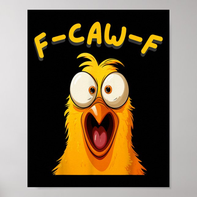 Affiche F-caw-f Funny Rooster de poulet ferme Fcawf Animal (Devant)