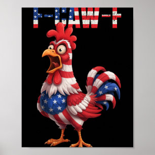Affiche F-caw-f Humour de poulet drôle Citation de drapeau