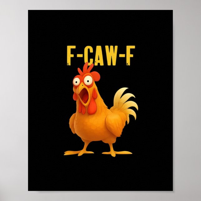 Affiche F Caw F Mème de poulet drôle Style moderne tendanc (Devant)