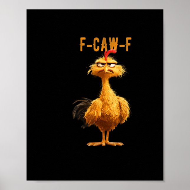 Affiche F-Caw-F Poulet Classique de Style Rétro (Devant)