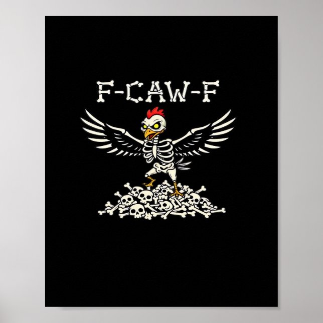 Affiche F Caw F Poulet Drôle Halloween Cool Style Unique (Devant)