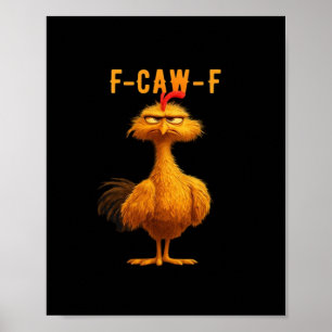 Affiche F-Caw-F-Poulet Essentiel Minimaliste Propre