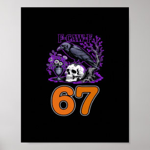 Affiche F-Caw-F Poulet Halloween Classique Drôle Tendance