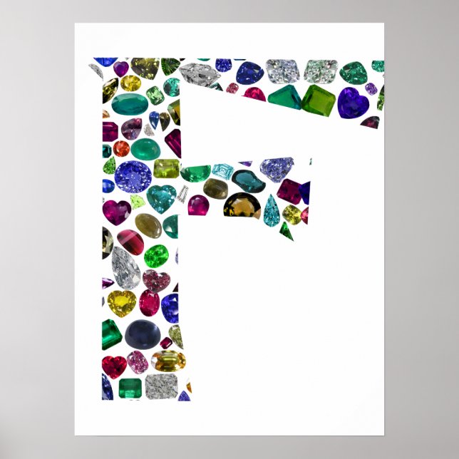 Affiche F Initial Gem Design (Devant)
