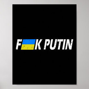 Affiche F Poutine Drapeau Ukraine 