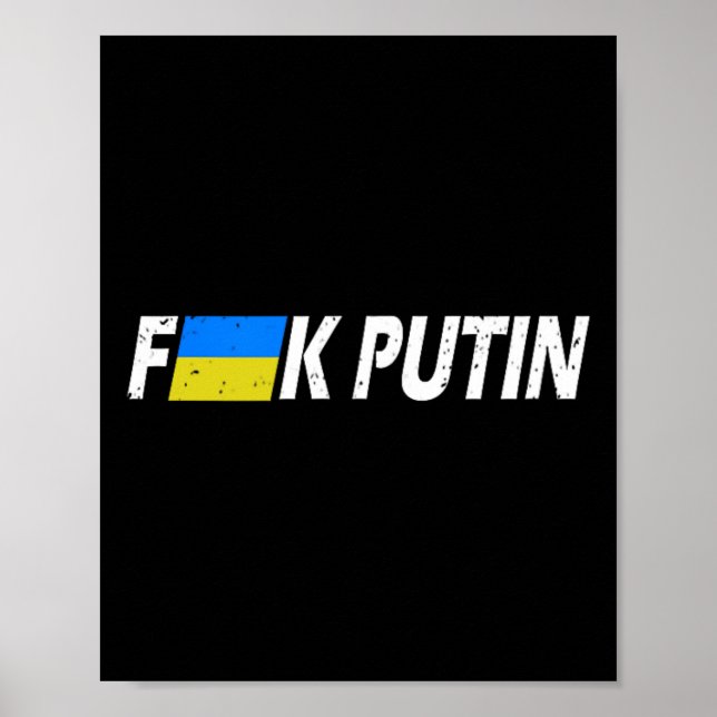 Affiche F Poutine Drapeau Ukraine  (Devant)
