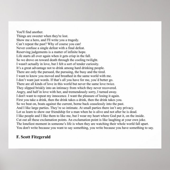 Affiche F Scott Fitzgerald (Devant)