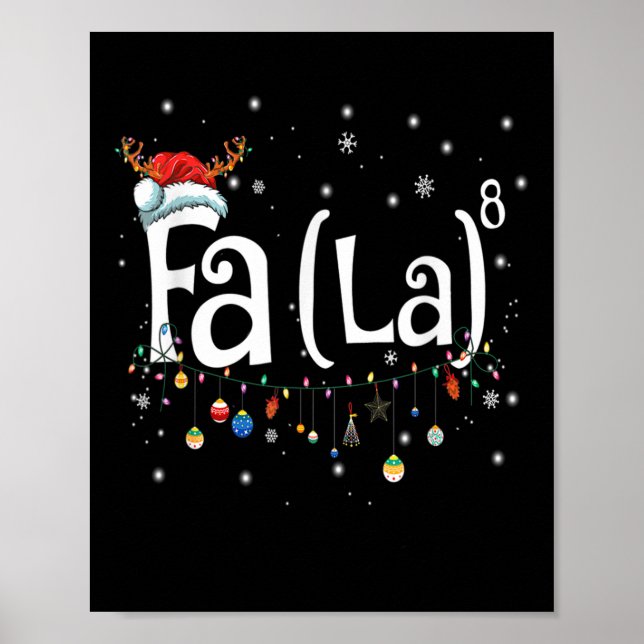 Affiche Fa (la)8 Fun Christmas Père Noël Fa La Math Cadeau (Devant)