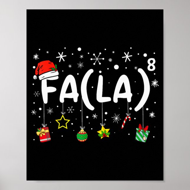 Affiche Fa (la)8 Funny Christmas Santa Fa La Math Teacher  (Devant)