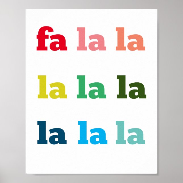 Affiche Fa La La La Art Imprimer Noël Carol Fun (Devant)
