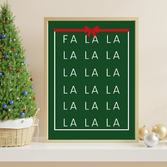 Affiche Fa La La La - Mur de Noël amusant et élégant Impri (Créateur téléchargé)
